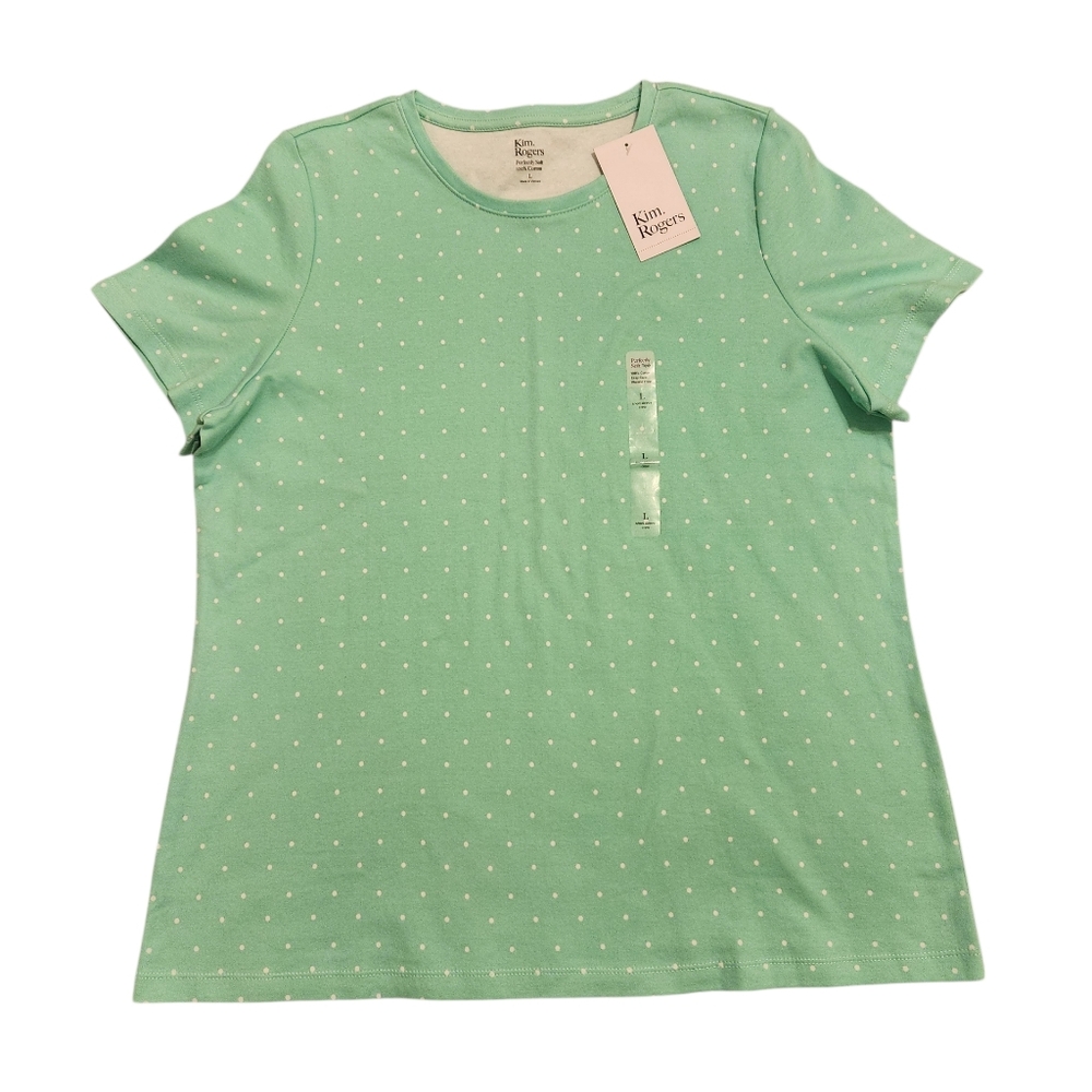 Kim Rogers Green Polka Dot Shirt
